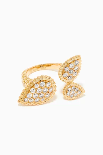 Serpent Bohème Three Motifs Diamond Ring in 18kt Yellow Gold              