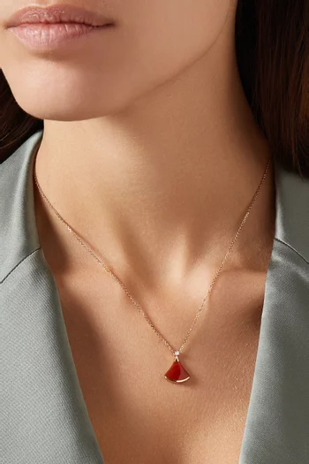 Divas' Dream Carnelian Diamond Necklace