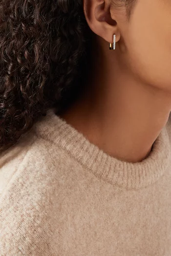 Pavé Ovate Huggies in 18kt Gold-Plated Sterling Silver   