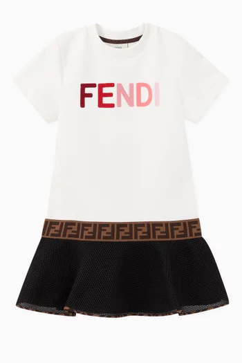 Logo FF Band Cotton T-Shirt Dress            