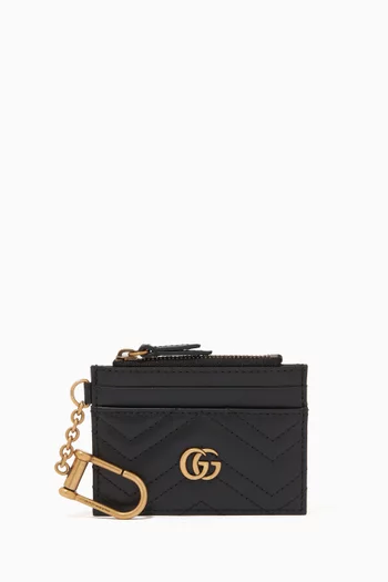 GG Marmont Keychain Wallet in Matelassé Leather    