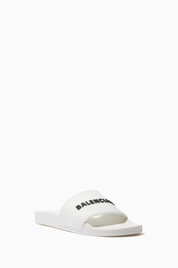 Logo Pool Slides in Rubber