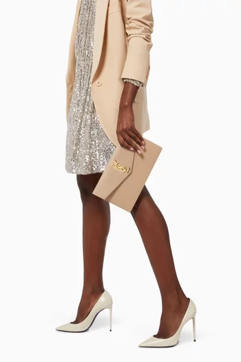 Uptown Pouch in Grain de Poudre Embossed Leather