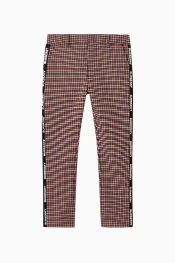 Logo Tape Check Pattern Pants  