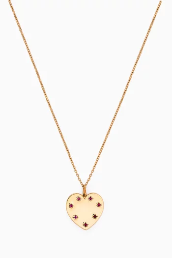 Ruby Heart Pendant in 9kt Yellow Gold  