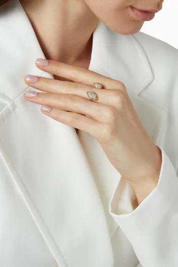 Serpent Bohème Double Motif Diamond Ring in 18kt Yellow Gold       