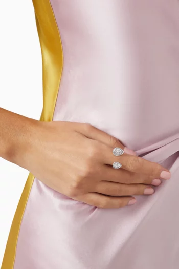 Serpent Bohème Double Motif Diamond Ring in 18kt White Gold       