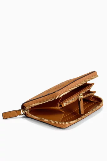 Mini Zip Wallet in Visetos     