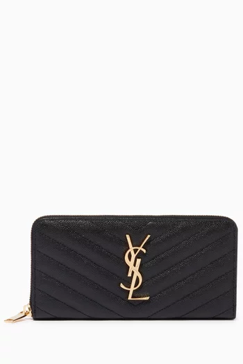 Cassandre Zip Around Wallet in Matelassé Leather      
