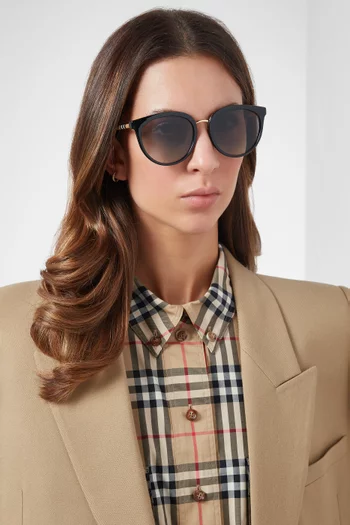 Icon Stripe Cat-Eye Frame Sunglasses