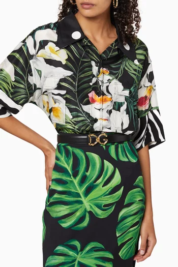 حزام جيرل جلد بشعار DG