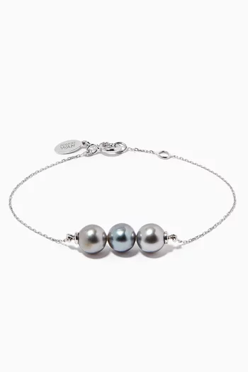 My First 3 Pearl Bracelet in 18kt White Gold  