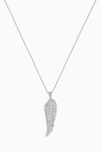 Wings Classic Medium Diamond Pendant in 18kt White Gold        