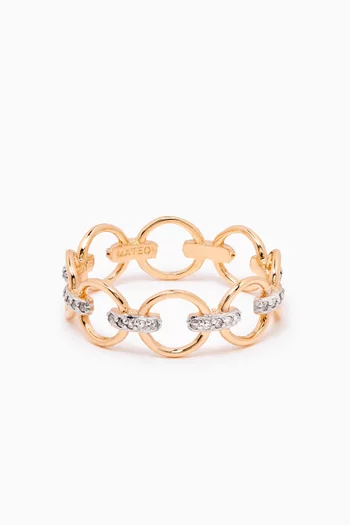 Connected Circle Diamond Ring in 14kt Yellow Gold 