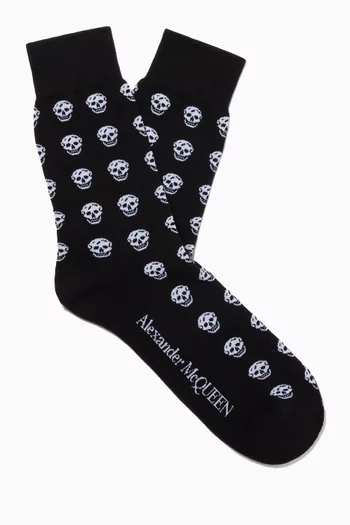 Skull Short Socks in Silk-Nylon   