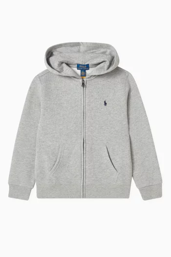 Logo Zip Hoodie in Cotton Blend