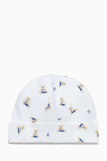 Polo Bear Cotton Interlock Hat in Cotton   