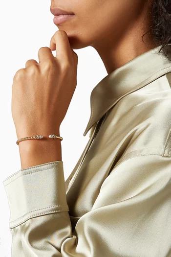 Petite Helena Diamond Bracelet with Pearls in 18kt Yellow Gold  