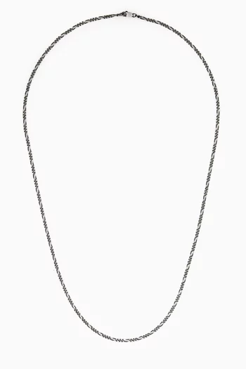 Figaro Chain Necklace in Sterling Silver    