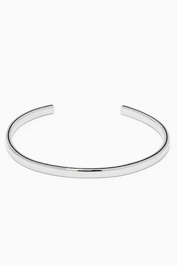 Orson Loop Leather Bracelet in Sterling Silver