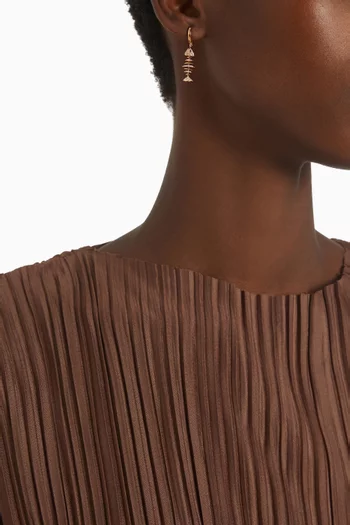 Wishbone Hoop Drop Single Earring in 18kt Rose Gold