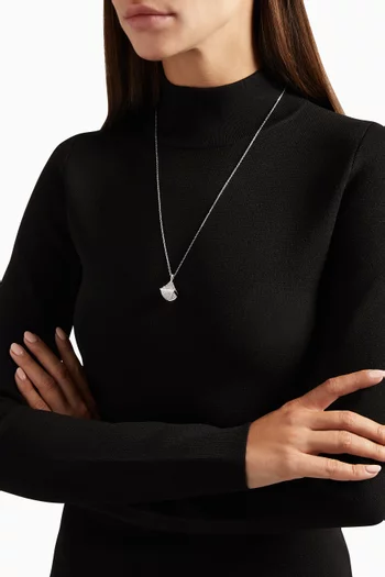 Cleo Rev Diamond Midi Pendant Necklace in 18kt White Gold