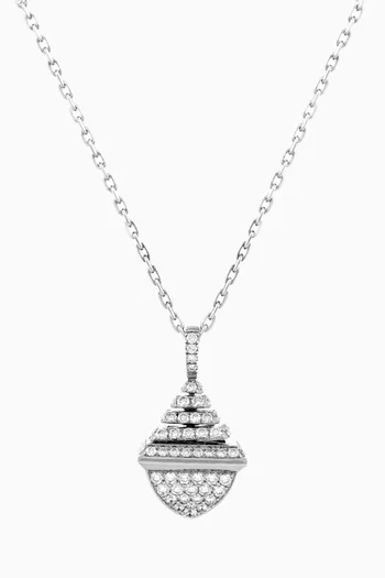 Cleo Rev Diamond Midi Pendant Necklace in 18kt White Gold               