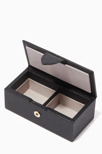 Panama Mini Cufflink Box in Crossgrain Leather  