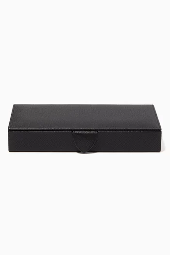 Panama Cufflink Box in Crossgrain Leather  