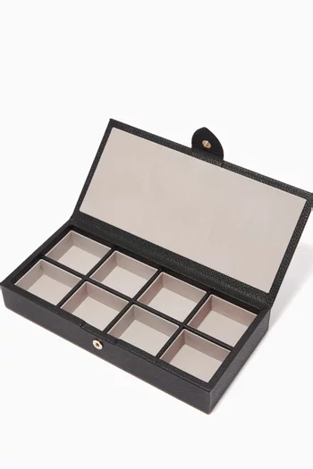 Panama Cufflink Box in Crossgrain Leather  