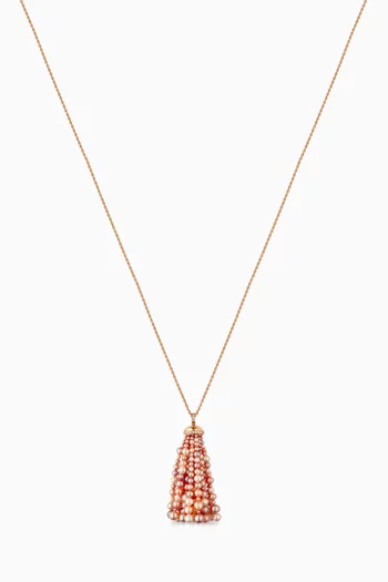 Bahar Diamond Necklace with Pearls in 18kt Rose Gold, Large  