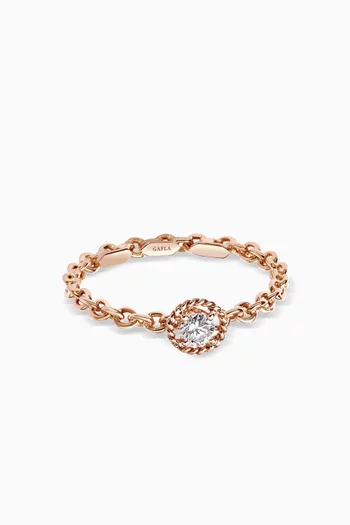 Salasil Ring with Diamond in 18kt Rose Gold, Small     