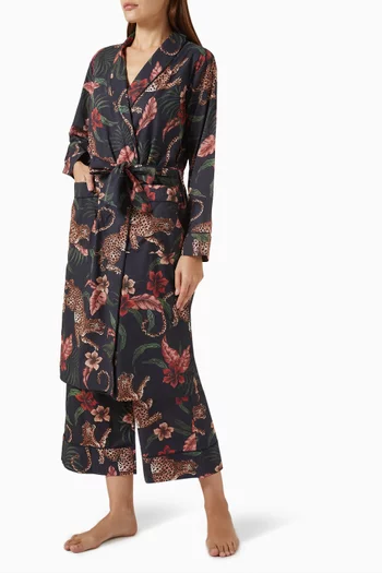 Leopard-print Soleia Robe in Organic Cotton