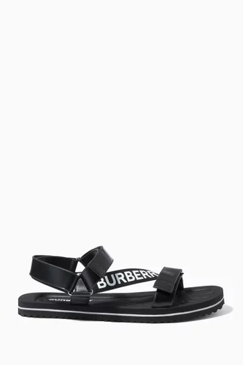 Logo Sandals in Leather  