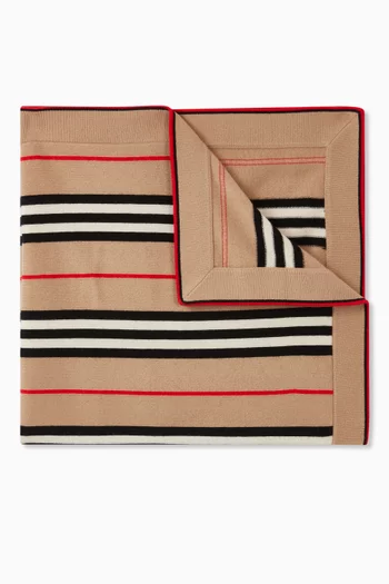 Baby Blanket in Icon Stripe Cashmere Merino Wool  