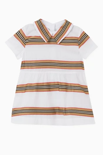 Icon Stripe Cotton Dress with Bloomers  