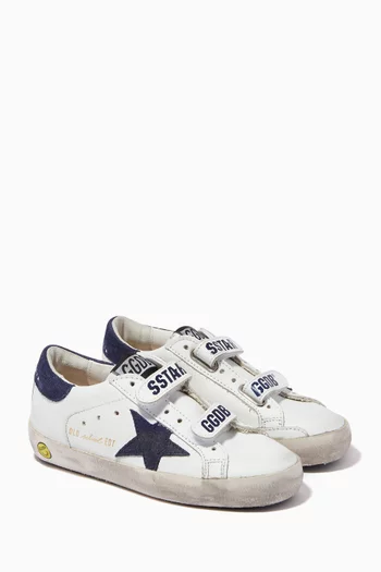Old School Sneakers with Suede Star in Leather