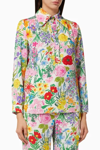 x Ken Scott Floral Silk Twill Shirt      