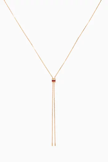 Quatre Red Edition Tie Necklace with Diamonds in 18kt Gold, Small Model   