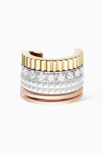 Quatre White Edition Single Clip Earring with Diamonds in 18kt Gold  