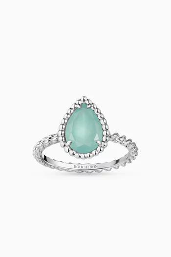 Serpent Bohème Aquaprase Ring in 18kt White Gold