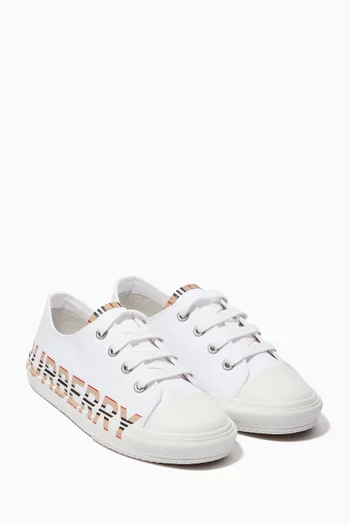 Sneakers with Icon Stripe Logo in Cotton Gabardine  