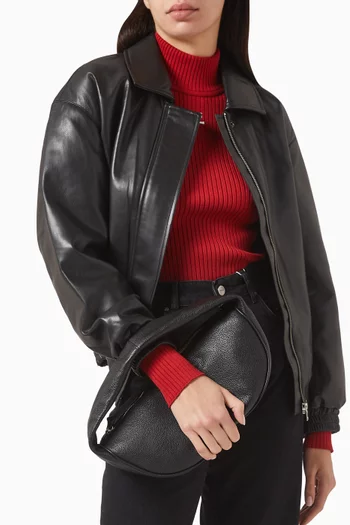 حقيبة كتف كوش جلد بارز الملمس