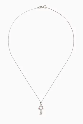 قلادة مايا ذا كيتين بحرف مرصع بماس ذهب أصفر عيار 18