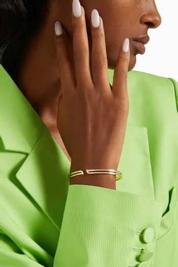 Alif Bangle with Diamonds in 18kt Yellow Gold