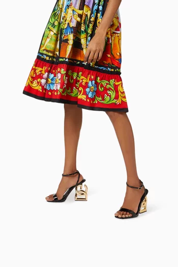 Keira 105 Sandals with DG Pop Heel in Patent Leather