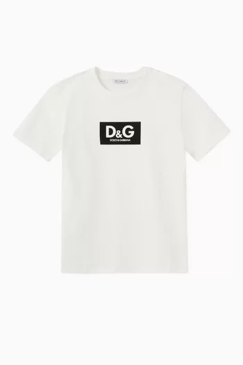 Interlock Oversized T-shirt with Logo Print     