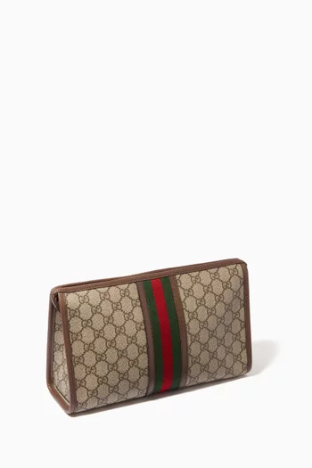 Ophidia Toiletry Case in GG Supreme Canvas       