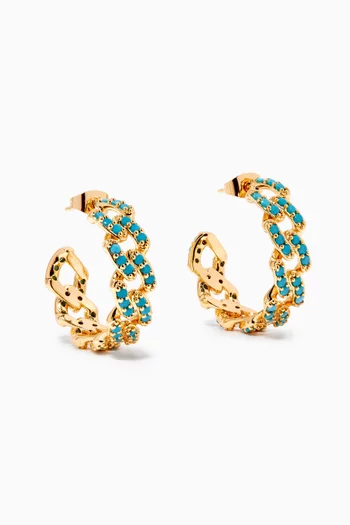 Mexican Chain Hoops in 18kt Gold-plated Brass     