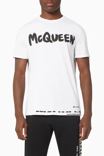 McQueen Graffiti T-shirt in Cotton Jersey